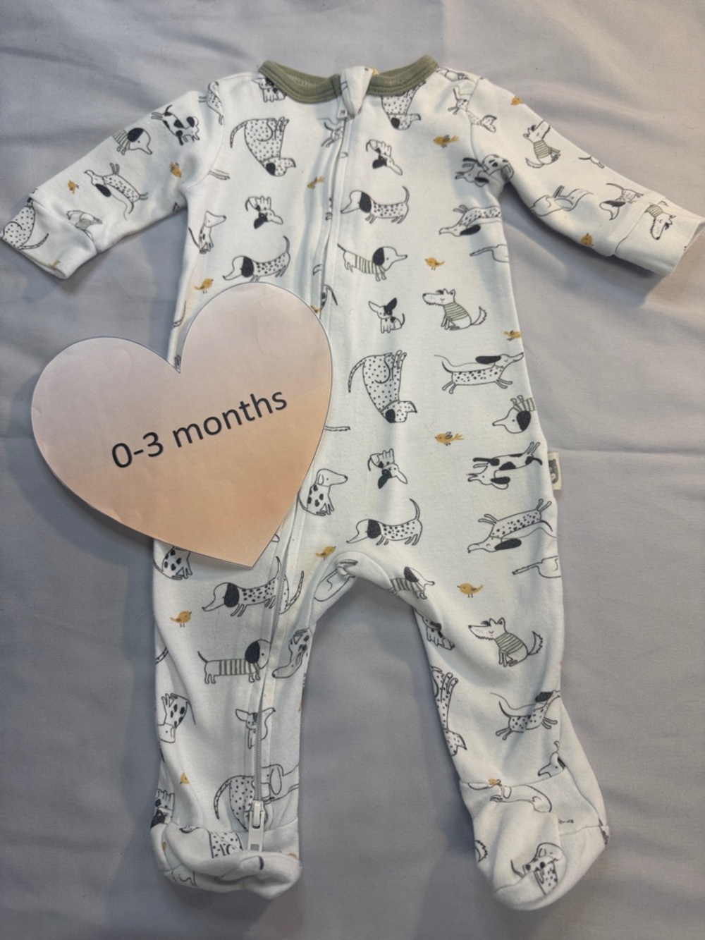 Rabbit + Bear - Adorable Organic Cotton Dog Print Baby Onesie Sleeper